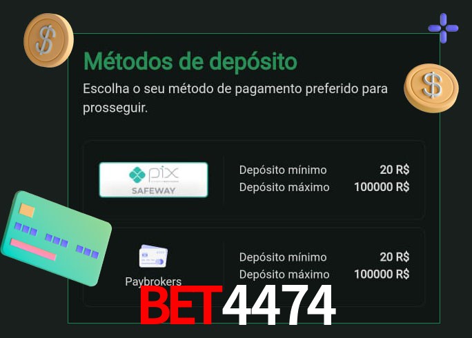 O cassino bet4474 oferece uma grande variedade de métodos de pagamento